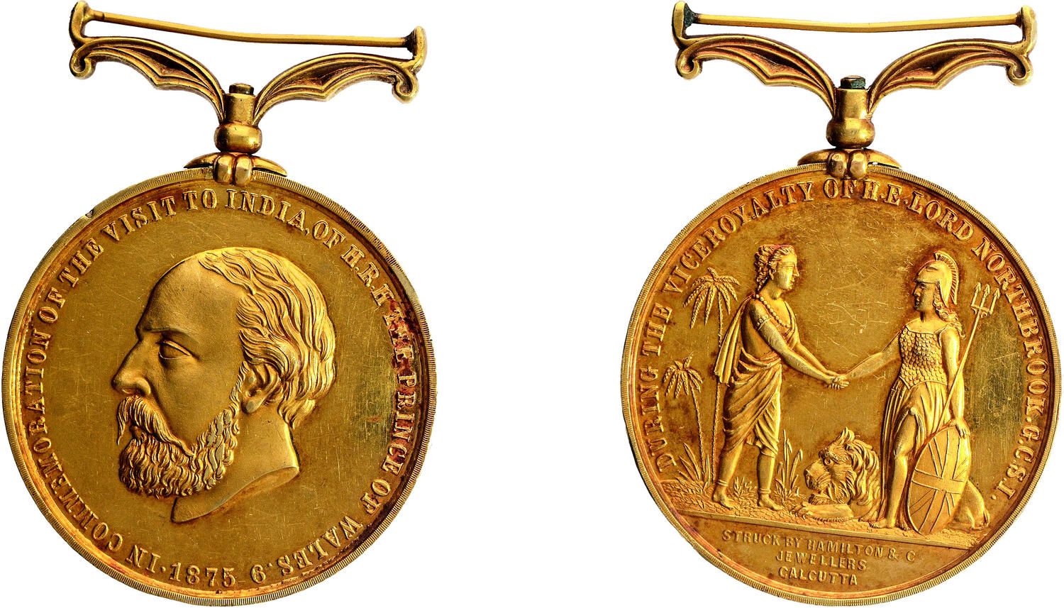 प्रिन्स ऑफ वेल्सच्या भारत दौऱ्याच्या स्मरणार्थ काढलेले पदक