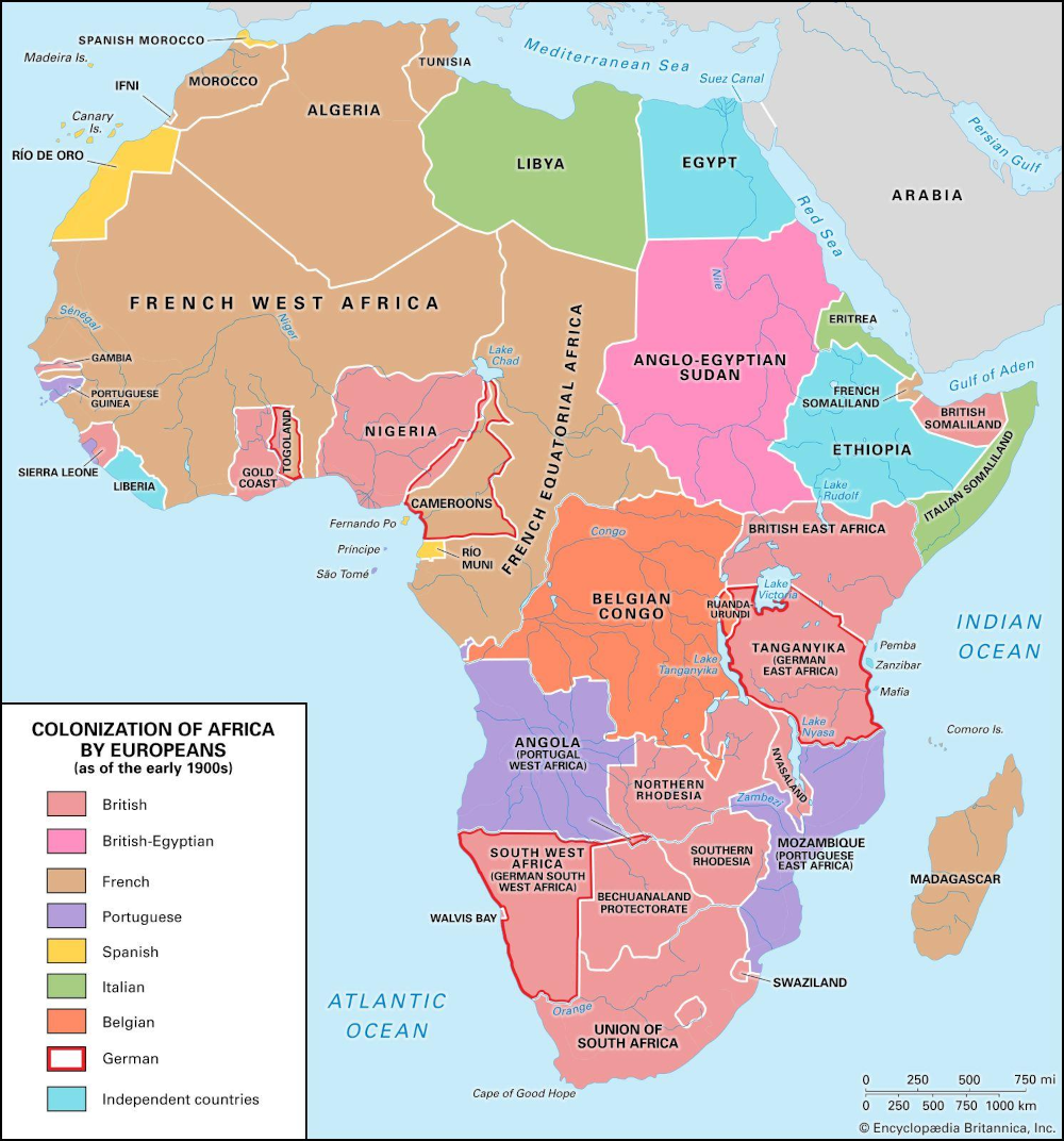 फ्रेंच आफ्रिकेचा नकाशा